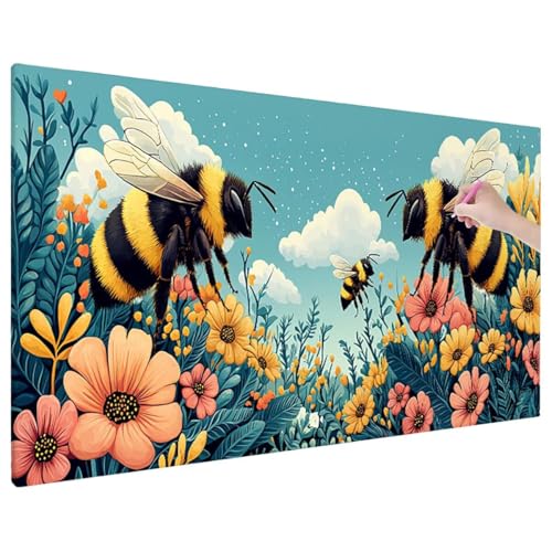 Diamond Painting 140x60 cm, Tiere Diamant Painting Bilder Erwachsene Bastelset, 5D Diamond Paintings Erwachsene Set mit Runde Vollbohrer für Aesthetic Room Decor, Geschenke für Frauen (Blumen) F-79 von Aynaeinn