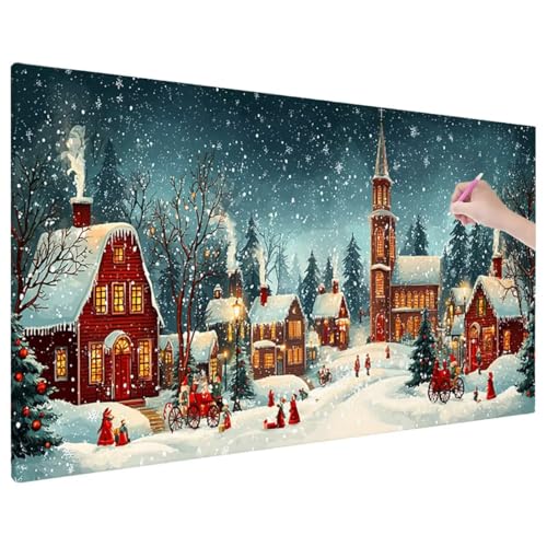 Diamond Painting 140x60 cm, Weihnachten Diamant Painting Bilder Erwachsene Bastelset, 5D Diamond Paintings Erwachsene Set mit Runde Vollbohrer für Zimmer Decor, Geschenke für Frauen (Landschaft) C-86 von Aynaeinn