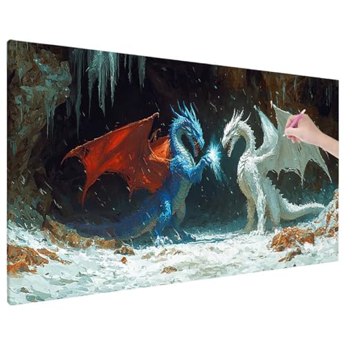 Diamond Painting 180x80 cm, Anime Diamant Painting Bilder Erwachsene Bastelset, 5D Diamond Paintings Erwachsene Set mit Runde Vollbohrer für Aesthetic Room Decor, Geschenke für Frauen (Drachen) E-3 von Aynaeinn