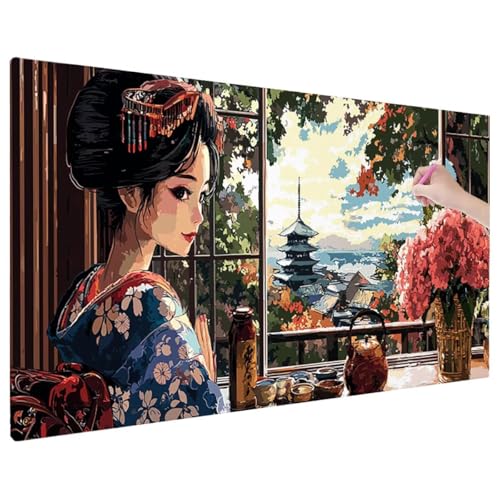 Diamond Painting 180x80 cm, Anime Diamant Painting Bilder Erwachsene Bastelset, 5D Diamond Paintings Erwachsene Set mit Runde Vollbohrer für Aesthetic Room Decor, Geschenke für Frauen (Japan) C-14 von Aynaeinn