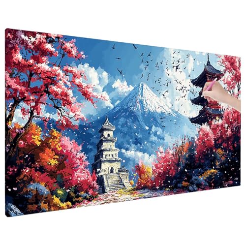 Diamond Painting 180x80 cm, Landschaft Diamant Painting Bilder Erwachsene Bastelset, 5D Diamond Paintings Erwachsene Set mit Runde Vollbohrer für Herbst Zimmer Decor, Geschenke für Frauen (Japan) D-22 von Aynaeinn