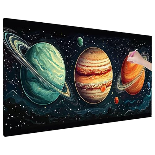 Diamond Painting 180x80 cm, Milchstraße Diamant Painting Bilder Erwachsene Bastelset, 5D Diamond Paintings Erwachsene Set mit Runde Vollbohrer für Zimmer Decor, Geschenke für Frauen (Planeten) E-21 von Aynaeinn
