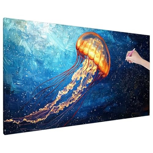 Diamond Painting 180x80 cm, Qualle Diamant Painting Bilder Erwachsene Bastelset, 5D Diamond Paintings Erwachsene Set mit Runde Vollbohrer für Aesthetic Room Decor, Geschenke für Frauen (Fantasy) D-91 von Aynaeinn