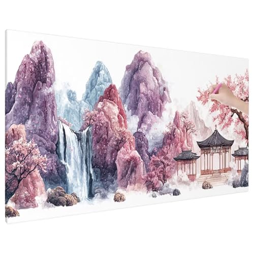 Diamond Painting 180x80 cm, Retro Diamant Painting Bilder Erwachsene Bastelset, 5D Diamond Paintings Erwachsene Set mit Runde Vollbohrer für Aesthetic Room Decor, Geschenke für Frauen (Landschaft) D-4 von Aynaeinn