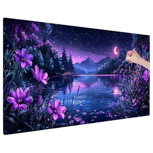 Diamond Painting 180x80 cm, Sternenhimmel Diamant Painting Bilder Erwachsene Bastelset, 5D Diamond Paintings Erwachsene Set mit Runde Vollbohrer für Zimmer Decor, Geschenke für Frauen (Blumen) C-59 von Aynaeinn