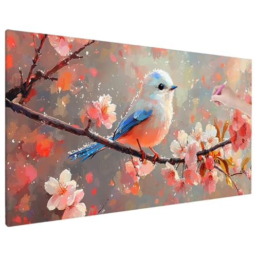 Diamond Painting 180x80 cm, Vogel Diamant Painting Bilder Erwachsene Bastelset, 5D Diamond Paintings Erwachsene Set mit Runde Vollbohrer für Aesthetic Room Decor, Geschenke für Frauen (Blumen) D-31 von Aynaeinn