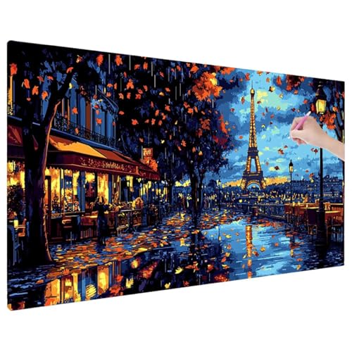 Diamond Painting 220x100 cm, Paris Diamant Painting Bilder Erwachsene Bastelset, 5D Diamond Paintings Erwachsene Set mit Runde Vollbohrer für Aesthetic Room Decor, Geschenke für Frauen (Herbst) X-78 von Aynaeinn