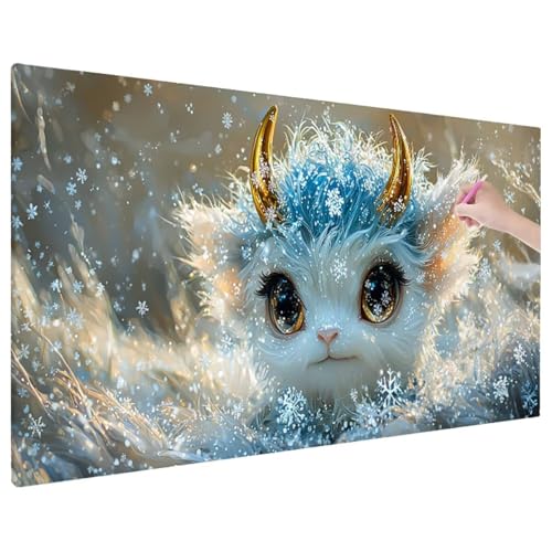 Diamond Painting 70x30 cm, Anime Diamant Painting Bilder Erwachsene Bastelset, 5D Diamond Paintings Erwachsene Set mit Runde Vollbohrer für Aesthetic Room Decor, Geschenke für Frauen (Drachen) E-12 von Aynaeinn