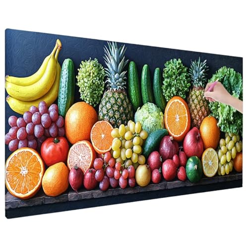 Diamond Painting 70x30 cm, Anlage Diamant Painting Bilder Erwachsene Bastelset, 5D Diamond Paintings Erwachsene Set mit Runde Vollbohrer für Aesthetic Room Decor, Geschenke für Frauen (Obst) D-10 von Aynaeinn