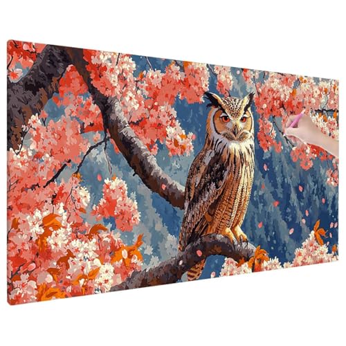 Diamond Painting 70x30 cm, Eule Diamant Painting Bilder Erwachsene Bastelset, 5D Diamond Paintings Erwachsene Set mit Runde Vollbohrer für Aesthetic Room Decor, Geschenke für Frauen (Blumen) F-16 von Aynaeinn