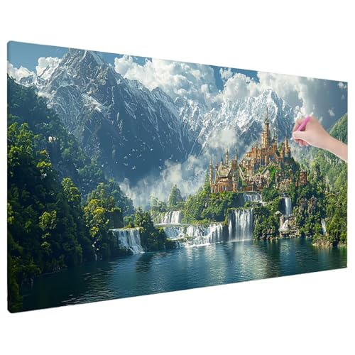 Diamond Painting 70x30 cm, Landschaft Diamant Painting Bilder Erwachsene Bastelset, 5D Diamond Paintings Erwachsene Set mit Runde Vollbohrer für Aesthetic Room Decor, Geschenke für Frauen (Berge) C-53 von Aynaeinn