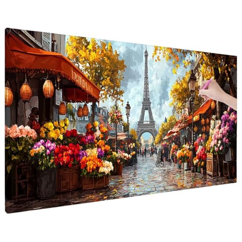 Diamond Painting 70x30 cm, Paris Diamant Painting Bilder Erwachsene Bastelset, 5D Diamond Paintings Erwachsene Set mit Runde Vollbohrer für Aesthetic Room Decor, Geschenke für Frauen (Herbst) X-63 von Aynaeinn