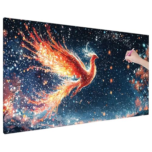 Diamond Painting 70x30 cm, Phönix Diamant Painting Bilder Erwachsene Bastelset, 5D Diamond Paintings Erwachsene Set mit Runde Vollbohrer für Aesthetic Room Decor, Geschenke für Frauen (Fantasy) R-74 von Aynaeinn