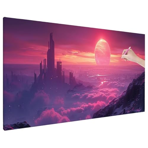 Diamond Painting 70x30 cm, Rosa Diamant Painting Bilder Erwachsene Bastelset, 5D Diamond Paintings Erwachsene Set mit Runde Vollbohrer für Aesthetic Room Decor, Geschenke für Frauen (Fantasy) V-0 von Aynaeinn
