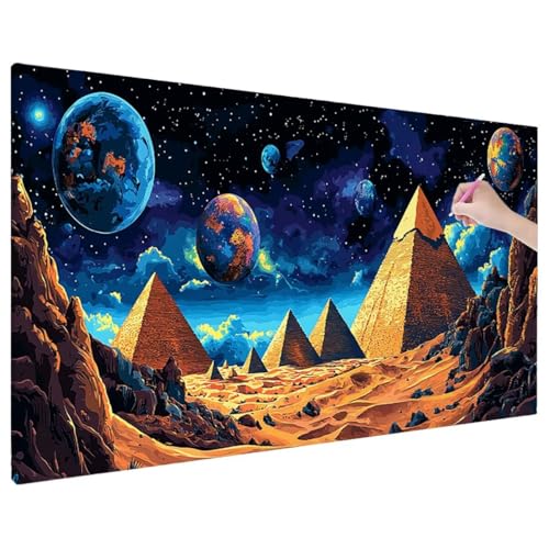 Diamond Painting 90x40 cm, Ägypten Diamant Painting Bilder Erwachsene Bastelset, 5D Diamond Paintings Erwachsene Set mit Runde Vollbohrer für Zimmer Decor, Geschenke für Frauen (Sternenhimmel) F-13 von Aynaeinn