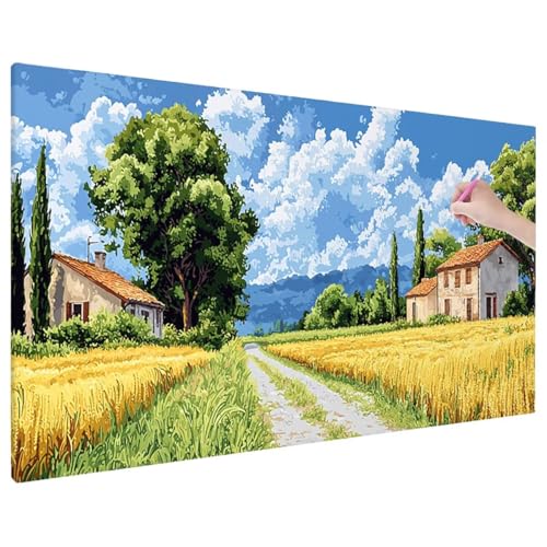 Diamond Painting 90x40 cm, Landscape Diamant Painting Bilder Erwachsene Bastelset, 5D Diamond Paintings Erwachsene Set mit Runde Vollbohrer für Zimmer Decor, Geschenke für Frauen (Idyllisch) F-46 von Aynaeinn