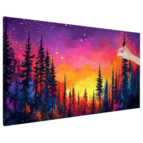 Diamond Painting 90x40 cm, Sternenhimmel Diamant Painting Bilder Erwachsene Bastelset, 5D Diamond Paintings Erwachsene Set mit Runde Vollbohrer für Zimmer Decor, Geschenke für Frauen (Lebensbaum) F-19 von Aynaeinn