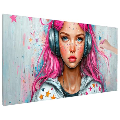 Diamond Painting Anime, Mädchen Diamond Painting Erwachsene Groß XXL 140x60 cm, 5D Runde Diamant Stickerei Erwachsene Mosaikherstellung Bastelset, Herbst Zimmer Deko Wohnzimmer, Weihnachtsgeschen E-85 von Aynaeinn