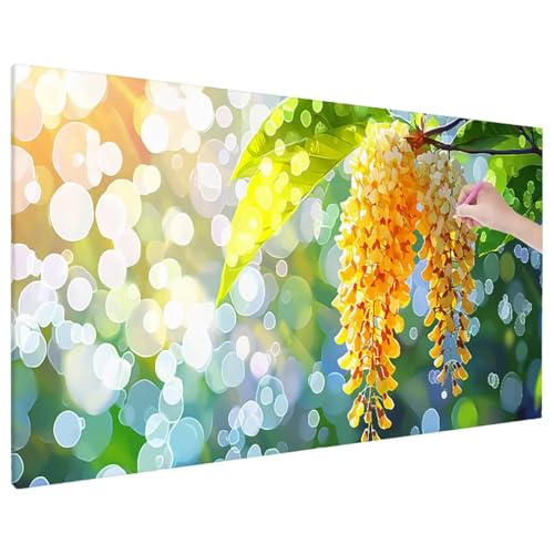 Diamond Painting Anlage, Blumen Diamond Painting Erwachsene Groß XXL 70x30 cm, 5D Runde Diamant Stickerei Erwachsene Mosaikherstellung Bastelset, Herbst Zimmer Deko Wohnzimmer, Weihnachtsgeschen F-41 von Aynaeinn