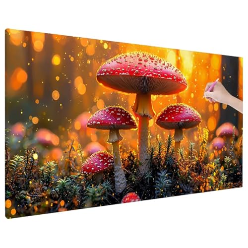 Diamond Painting Anlage, Pilz Diamond Painting Erwachsene Groß XXL 70x30 cm, 5D Runde Diamant Stickerei Erwachsene Mosaikherstellung Bastelset, Herbst Zimmer Deko Wohnzimmer, Weihnachtsgeschen D-95 Diamond Painting Anlage, Pilz Diamond Painting Erwachsene Groß XXL 70x30 cm, 5D Runde Diamant Stickerei Erwachsene Mosaikherstellung Bastelset, Herbst Zimmer Deko Wohnzimmer, Weihnachtsgeschen D-95 von Aynaeinn