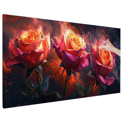 Diamond Painting Blumen, Fantasy Diamond Painting Erwachsene Groß XXL 180x80 cm, 5D Runde Diamant Stickerei Erwachsene Mosaikherstellung Bastelset, Zimmer Deko Wohnzimmer, Weihnachtsgeschen E-28 Diamond Painting Blumen, Fantasy Diamond Painting Erwachsene Groß XXL 180x80 cm, 5D Runde Diamant Stickerei Erwachsene Mosaikherstellung Bastelset, Zimmer Deko Wohnzimmer, Weihnachtsgeschen E-28 von Aynaeinn