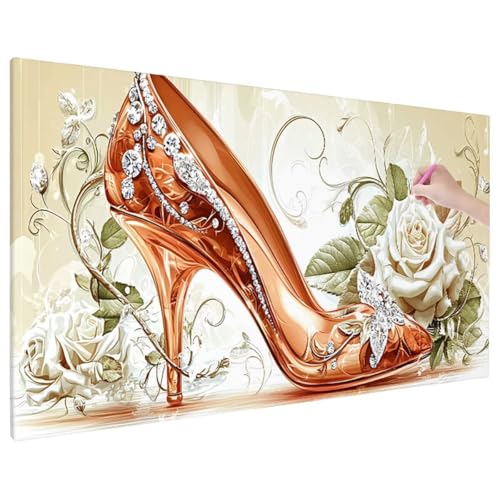 Diamond Painting Blumen, Hoher Absatz Diamond Painting Erwachsene Groß XXL 110x50 cm, 5D Runde Diamant Stickerei Erwachsene Mosaikherstellung Bastelset, Zimmer Deko Wohnzimmer, Weihnachtsgeschen R-36 von Aynaeinn