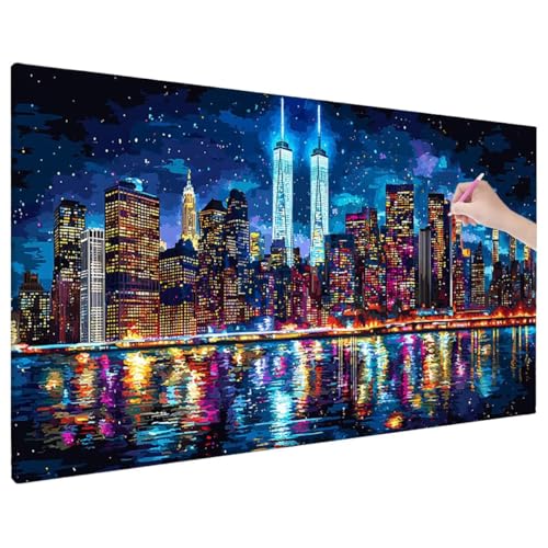 Diamond Painting Dubai, Sternenhimmel Diamond Painting Erwachsene Groß XXL 90x40 cm, 5D Runde Diamant Stickerei Erwachsene Mosaikherstellung Bastelset, Zimmer Deko Wohnzimmer, Weihnachtsgeschen F-74 von Aynaeinn