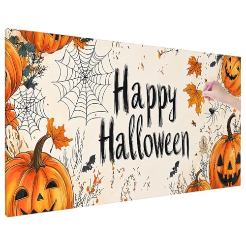 Diamond Painting Halloween, Kürbis Diamond Painting Erwachsene Groß XXL 90x40 cm, 5D Runde Diamant Stickerei Erwachsene Mosaikherstellung Bastelset, Zimmer Deko Wohnzimmer, Weihnachtsgeschen C-81 Diamond Painting Halloween, Kürbis Diamond Painting Erwachsene Groß XXL 90x40 cm, 5D Runde Diamant Stickerei Erwachsene Mosaikherstellung Bastelset, Zimmer Deko Wohnzimmer, Weihnachtsgeschen C-81 von Aynaeinn
