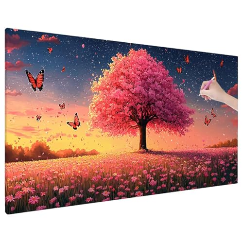 Diamond Painting Lebensbaum, Schmetterlinge Diamond Painting Erwachsene Groß XXL 180x80 cm, 5D Runde Diamant Stickerei Erwachsene Mosaikherstellung Bastelset, Zimmer Deko Wohnzimmer, Herbstdeko E-16 Diamond Painting Lebensbaum, Schmetterlinge Diamond Painting Erwachsene Groß XXL 180x80 cm, 5D Runde Diamant Stickerei Erwachsene Mosaikherstellung Bastelset, Zimmer Deko Wohnzimmer, Herbstdeko E-16 von Aynaeinn