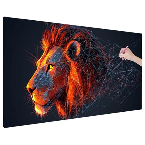 Diamond Painting Löwe, Abstrakt Diamond Painting Erwachsene Groß XXL 180x80 cm, 5D Runde Diamant Stickerei Erwachsene Mosaikherstellung Bastelset, Herbst Zimmer Deko Wohnzimmer, Weihnachtsgeschen D-29 Diamond Painting Löwe, Abstrakt Diamond Painting Erwachsene Groß XXL 180x80 cm, 5D Runde Diamant Stickerei Erwachsene Mosaikherstellung Bastelset, Herbst Zimmer Deko Wohnzimmer, Weihnachtsgeschen D-29 von Aynaeinn