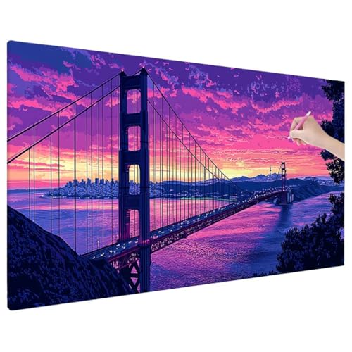 Diamond Painting London, Fantasy Diamond Painting Erwachsene Groß XXL 140x60 cm, 5D Runde Diamant Stickerei Erwachsene Mosaikherstellung Bastelset, Zimmer Deko Wohnzimmer, Weihnachtsgeschen F-44 von Aynaeinn