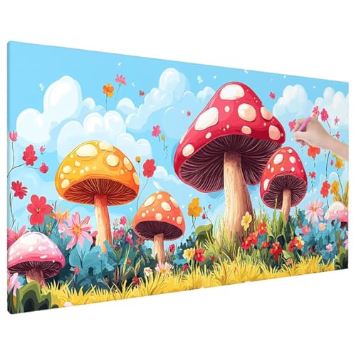 Diamond Painting Pilz, Niedlich Diamond Painting Erwachsene Groß XXL 110x50 cm, 5D Runde Diamant Stickerei Erwachsene Mosaikherstellung Bastelset, Herbst Zimmer Deko Wohnzimmer, Weihnachtsgeschen C-60 Diamond Painting Pilz, Niedlich Diamond Painting Erwachsene Groß XXL 110x50 cm, 5D Runde Diamant Stickerei Erwachsene Mosaikherstellung Bastelset, Herbst Zimmer Deko Wohnzimmer, Weihnachtsgeschen C-60 von Aynaeinn
