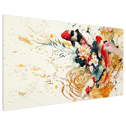 Diamond Painting Retro, Fisch Diamond Painting Erwachsene Groß XXL 180x80 cm, 5D Runde Diamant Stickerei Erwachsene Mosaikherstellung Bastelset, Herbst Zimmer Deko Wohnzimmer, Weihnachtsgeschen C-6 Diamond Painting Retro, Fisch Diamond Painting Erwachsene Groß XXL 180x80 cm, 5D Runde Diamant Stickerei Erwachsene Mosaikherstellung Bastelset, Herbst Zimmer Deko Wohnzimmer, Weihnachtsgeschen C-6 von Aynaeinn