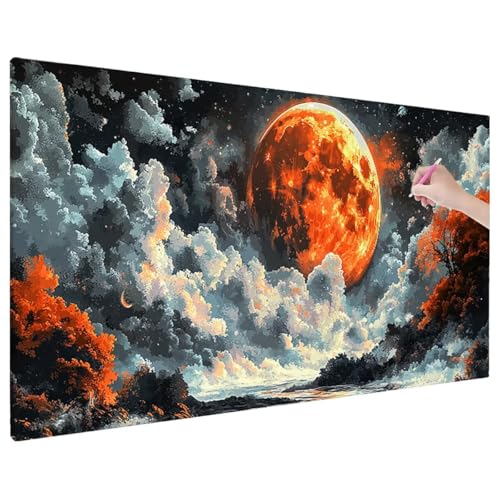 Diamond Painting Sternenhimmel, Fantasy Diamond Painting Erwachsene Groß XXL 140x60 cm, 5D Runde Diamant Stickerei Erwachsene Mosaikherstellung Bastelset, Zimmer Deko Wohnzimmer, Herbstdeko F-32 von Aynaeinn