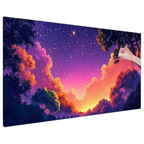 Diamond Painting Sternenhimmel, Fantasy Diamond Painting Erwachsene Groß XXL 90x40 cm, 5D Runde Diamant Stickerei Erwachsene Mosaikherstellung Bastelset, Zimmer Deko Wohnzimmer, Weihnachtsgeschen R-57 von Aynaeinn