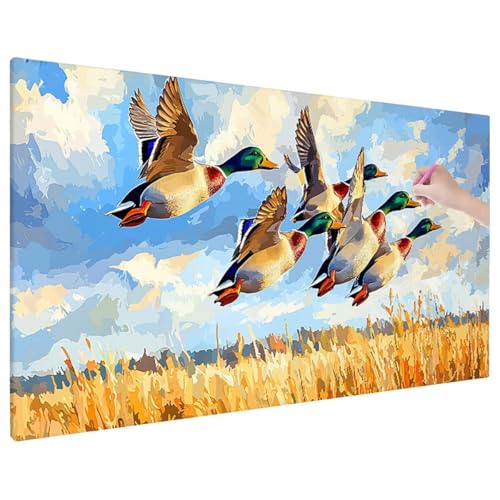 Diamond Painting Vogel, Herbst Diamond Painting Erwachsene Groß XXL 140x60 cm, 5D Runde Diamant Stickerei Erwachsene Mosaikherstellung Bastelset, Herbst Zimmer Deko Wohnzimmer, Weihnachtsgeschen F-86 von Aynaeinn
