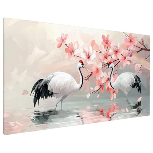 Kran Diamond Painting XXL, 5D Diamant Painting Bilder Blumen Muster mit Vollbohrer Leinwand, Diamond Art Malerei Stickerei Kreuzstich Set, Basteln Erwachsene Mosaikherstellung, Wanddeko 110x50 cm X-77 Kran Diamond Painting XXL, 5D Diamant Painting Bilder Blumen Muster mit Vollbohrer Leinwand, Diamond Art Malerei Stickerei Kreuzstich Set, Basteln Erwachsene Mosaikherstellung, Wanddeko 110x50 cm X-77 von Aynaeinn