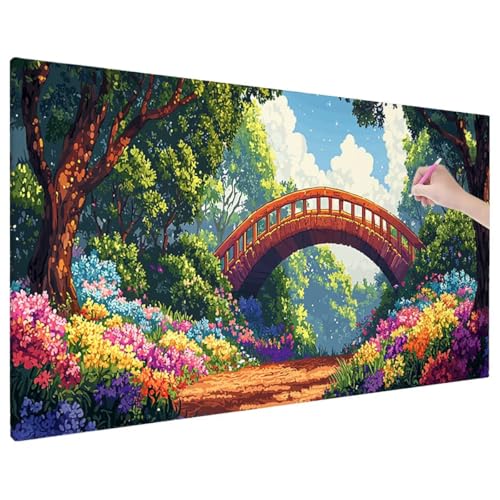 Landscape Diamond Painting XXL, 5D Diamant Painting Bilder Anlage Muster mit Vollbohrer Leinwand, Diamond Art Stickerei Kreuzstich Set, Basteln Erwachsene Mosaikherstellung, Wanddeko 110x50 cm R-13 von Aynaeinn