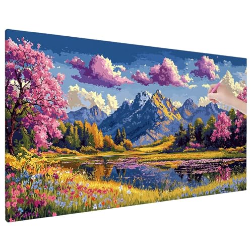 Landscape Diamond Painting XXL, 5D Diamant Painting Bilder Natur Muster mit Vollbohrer Leinwand, Diamond Art Stickerei Kreuzstich Set, Basteln Erwachsene Mosaikherstellung, Wanddeko 110x50 cm F-72 von Aynaeinn