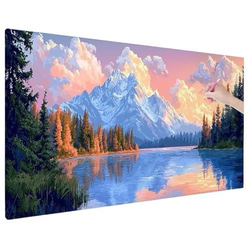 Landschaft Diamond Painting XXL, 5D Diamant Painting Bilder Berge Muster mit Vollbohrer Leinwand, Diamond Art Stickerei Kreuzstich Set, Basteln Erwachsene Mosaikherstellung, Wanddeko 180x80 cm X-98 Landschaft Diamond Painting XXL, 5D Diamant Painting Bilder Berge Muster mit Vollbohrer Leinwand, Diamond Art Stickerei Kreuzstich Set, Basteln Erwachsene Mosaikherstellung, Wanddeko 180x80 cm X-98 von Aynaeinn