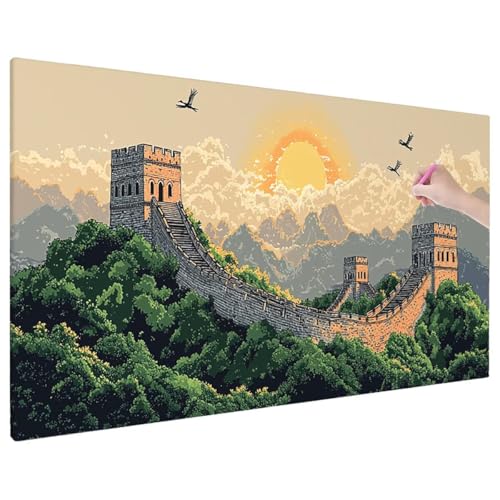 Landschaft Diamond Painting XXL, 5D Diamant Painting Bilder Große Mauer mit Vollbohrer Leinwand, Diamond Art Stickerei Kreuzstich Set, Basteln Erwachsene Mosaikherstellung, Wanddeko 70x30 cm D-33 Landschaft Diamond Painting XXL, 5D Diamant Painting Bilder Große Mauer mit Vollbohrer Leinwand, Diamond Art Stickerei Kreuzstich Set, Basteln Erwachsene Mosaikherstellung, Wanddeko 70x30 cm D-33 von Aynaeinn