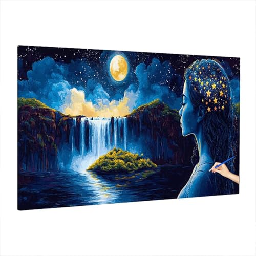 Malen Nach Zahlen Anime, Malen Nach Zahlen Erwachsene Fantasy, DIY Set Erwachsene Paint by Numbers, Paint by Numbers mit 3 Pinseln und Acrylfarbe, Ölgemälde Kit Herbst Deko Wohnzimmer 220x100cm D-79 von Aynaeinn