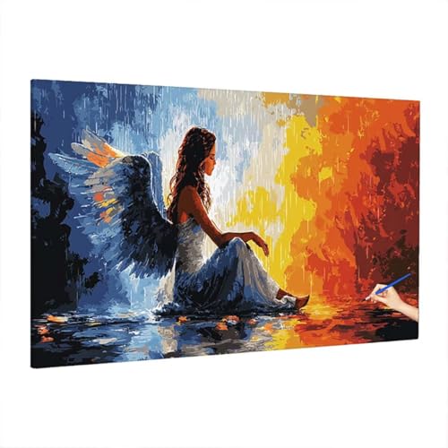 Malen Nach Zahlen Anime, Malen Nach Zahlen Erwachsene Mädchen, DIY Set Erwachsene Paint by Numbers, Paint by Numbers mit 3 Pinseln und Acrylfarbe, Ölgemälde Kit Herbst Deko Wohnzimmer 110x50cm D-73 von Aynaeinn