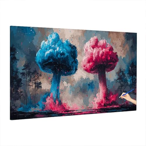 Malen Nach Zahlen Erwachsene Abstrakt, Farbe Paint by Numbers Kreativ Set für Erwachsene, DIY Handgemalt Ölgemälde Kit mit 3 Pinseln, Acrylfarbe und Leinwand, Deko Wohnzimmer, Geschenke 220x100cm Z-29 von Aynaeinn