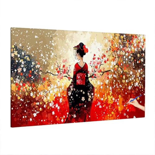 Malen Nach Zahlen Erwachsene Anime 220x100cm, Groß DIY Malen Nach Zahlen Japan, Painting by Numbers Basteln Erwachsene, Ölgemälde Kit Basteln für Anfänger für Herbstdeko, Geschenke für Frauen D-11 von Aynaeinn