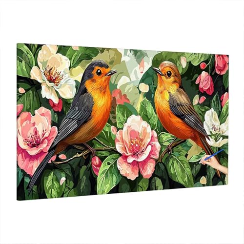 Malen Nach Zahlen Erwachsene Blumen 220x100cm, Groß DIY Malen Nach Zahlen Vogel, Painting by Numbers Basteln Erwachsene, Ölgemälde Kit Basteln für Anfänger für Herbstdeko, Geschenke für Frauen Z-1 von Aynaeinn
