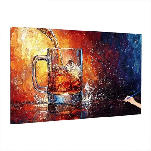 Malen Nach Zahlen Erwachsene Cocktail 220x100cm, Groß DIY Malen Nach Zahlen Modern, Painting by Numbers Basteln Erwachsene, Ölgemälde Kit Basteln für Anfänger für Herbstdeko, Geschenke für Frauen S-42 von Aynaeinn
