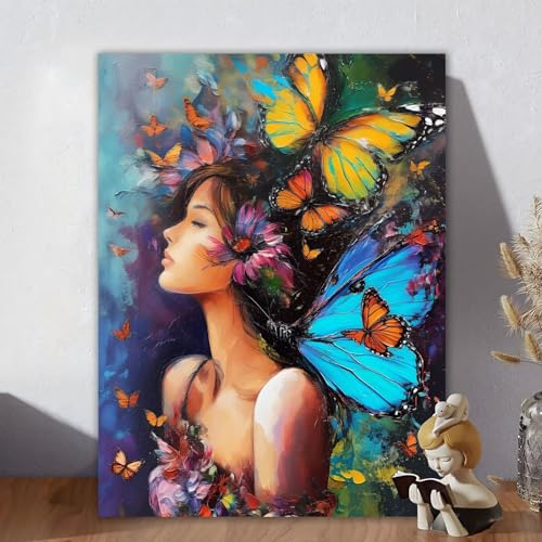 Malen Nach Zahlen Erwachsene Elf, Malen Nach Zahlen Kinder, DIY Kreativ Set für Frauen mit 3-Pinseln und Acrylfarbe Kit, Paint by Numbers Mädchen für Aesthetic Room Decor, Ohne Rahmen 80x110cm G-9 von Aynaeinn