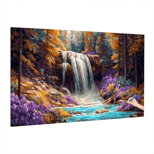 Malen Nach Zahlen Erwachsene Fallen 220x100cm, Groß DIY Malen Nach Zahlen Herbst, Painting by Numbers Basteln Erwachsene, Ölgemälde Kit Basteln für Anfänger für Herbstdeko, Geschenke für Frauen S-60 von Aynaeinn