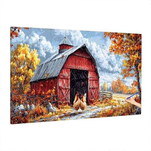 Malen Nach Zahlen Erwachsene Herbst 220x100cm, Groß DIY Malen Nach Zahlen Landschaft, Painting by Numbers Basteln Erwachsene, Ölgemälde Kit für Anfänger für Herbstdeko, Geschenke für Frauen D-65 von Aynaeinn